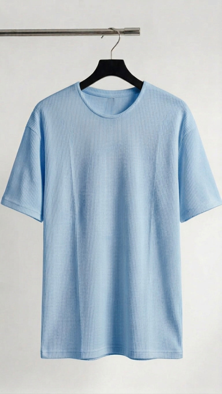 BASIC REGULAR FIT BABY BLUE TEES