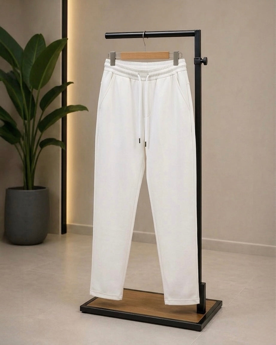 BASIC REGULAR FIT WHITE PANTS