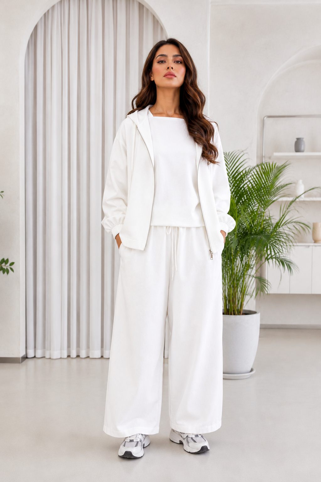 3 Piece White Linen Set