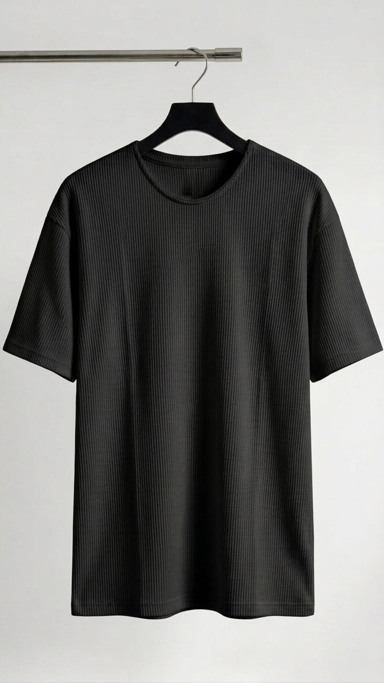 BASIC REGULAR FIT BLACK TEES